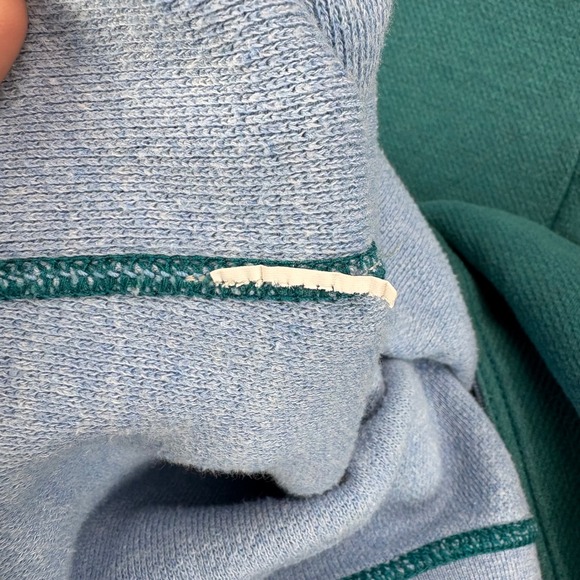 Tommy Bahama Mens Teal Blue Marl Quarter Zip Pullover Sweatshirt Size XL 8894 - Picture 3 of 8